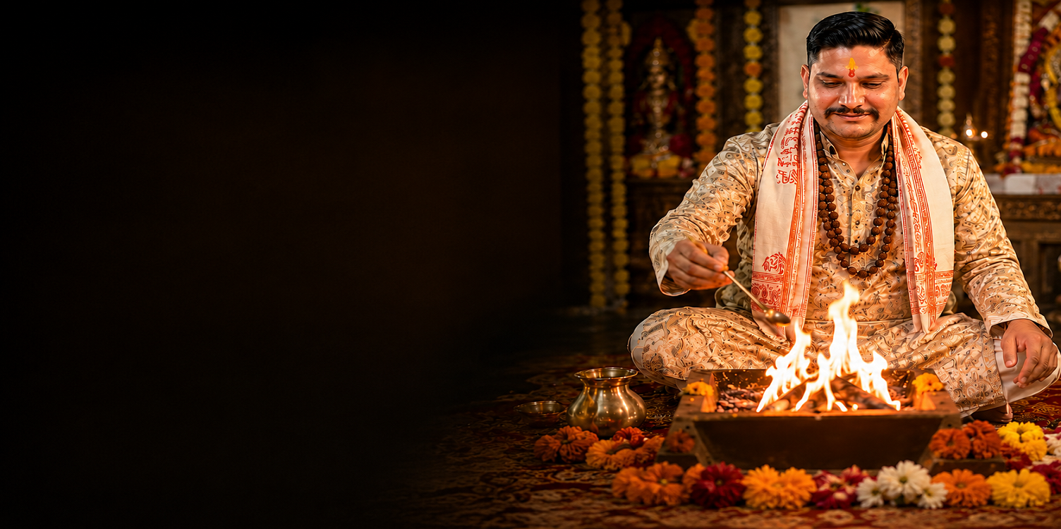 Pandit Gourav Sharma performing Havan